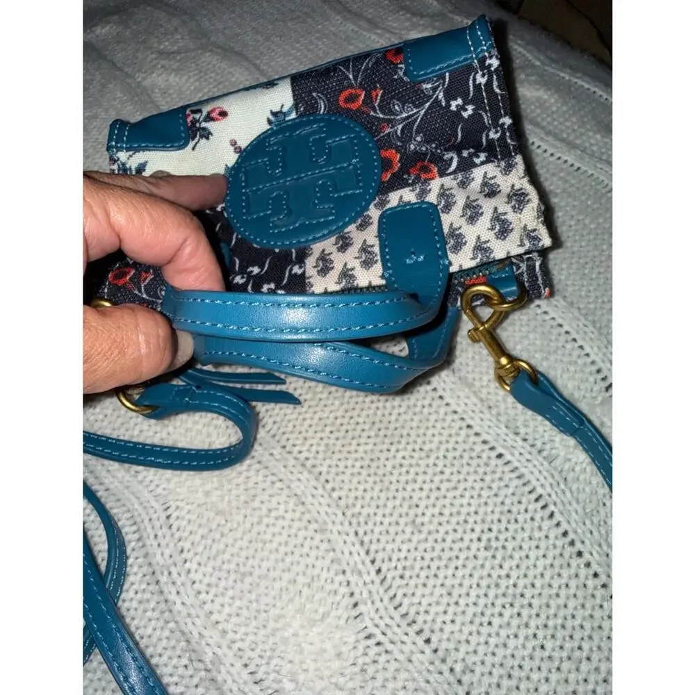 Tory Burch Ella Floral Quilt Micro Tote Crossbody
